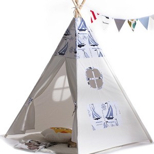 Customizable Play tent portable collapsible cotton canvas children&#39;s castle tent children&#39;s gifts outdoor toy tent