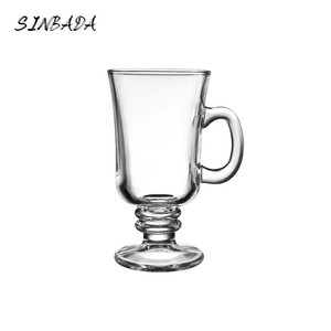Customized clear glass Irish coffee mug for hot chocolate