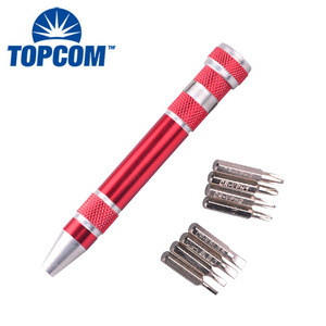 Customized Mini Pocket Screw Driver Portable 8 in 1 Magnetic Base Phillips Screwdriver