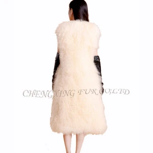 CX-G-B-127B Furs Supplier Russian Style Winter Mongolia Lamb Fur Vest