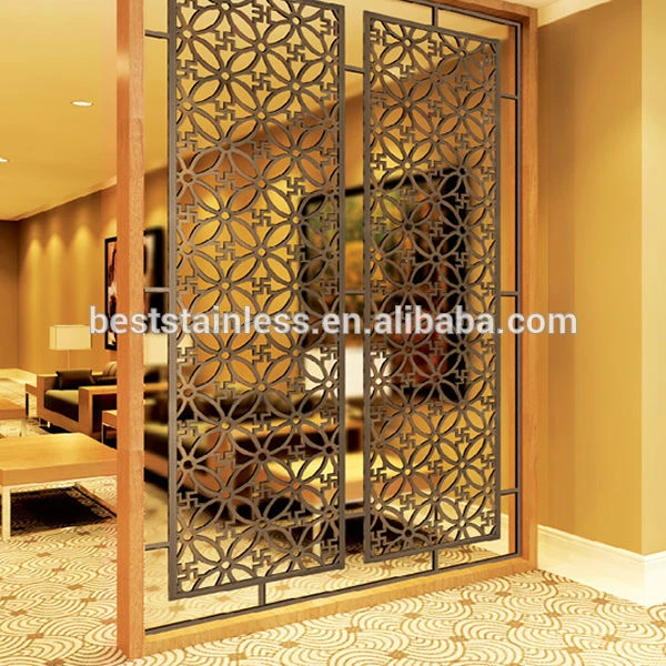 Decorative Hotel Restaurant Stainless Steel Folding Wall Screen Room Dividing Partitions