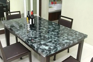 Decorative jade glass for dining table/worktop
