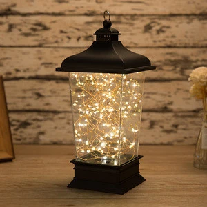 Decorative LED String light antique hanging hurricane lantern