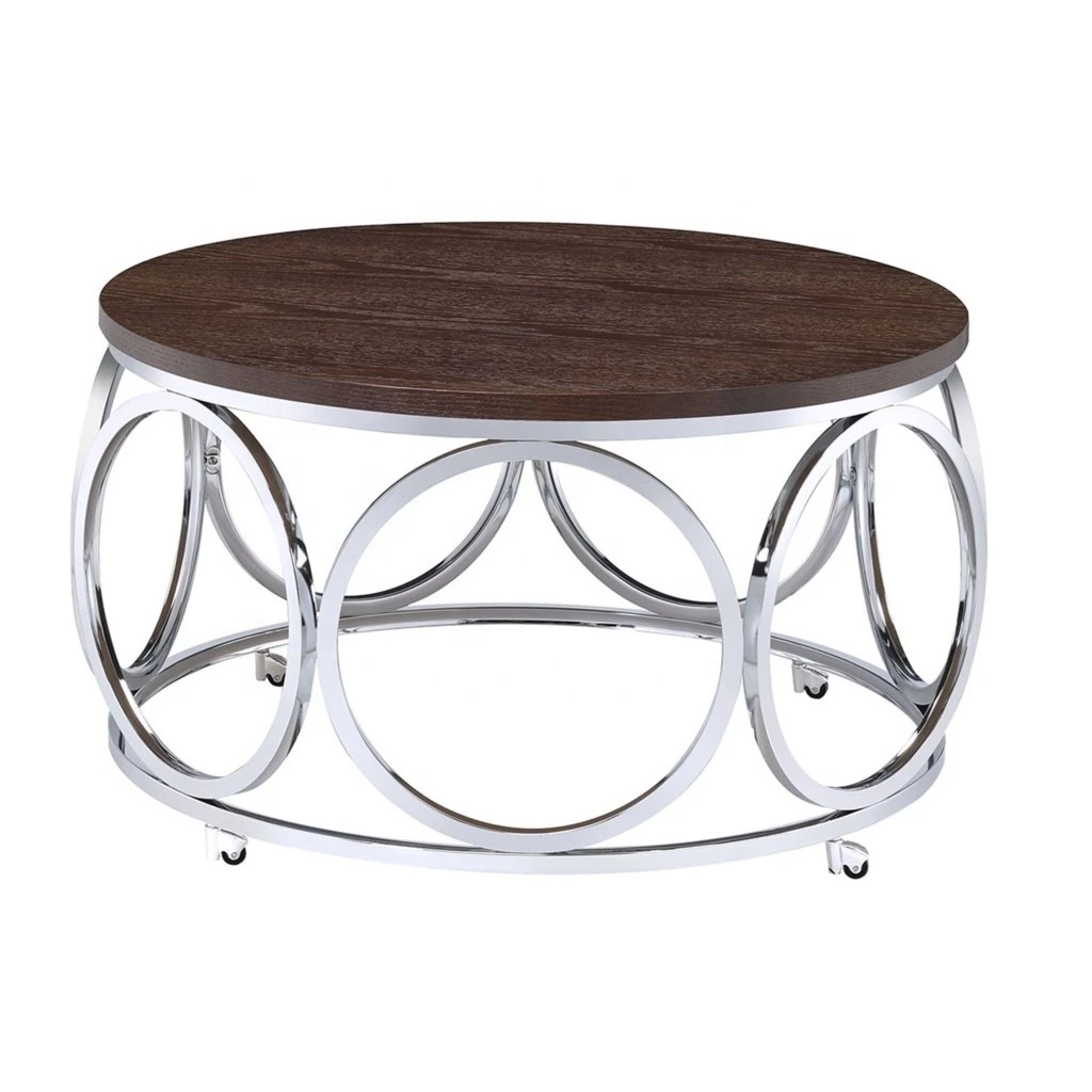 decorative wood top round center table