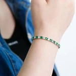 Design Fashion Lab Emerald Gemstone Silver Jewelry Bracelets Gemstone women Wholesale