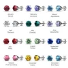 Destiny Jewellery Factory Wholesale Price Fashion Simple Round Cut Birthstone Small Stud Earrings With Crystal For Woman