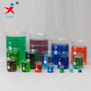 different size lab borosilicate glass beaker