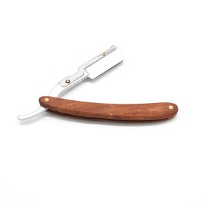 DIRI  Mens Folding Straight Shaving Razor blade Wooden handle