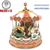 Display as A Christmas Decoration, Merry Go Round Wind Up Toy 3D Puzzle Carrousel Christmas Gift