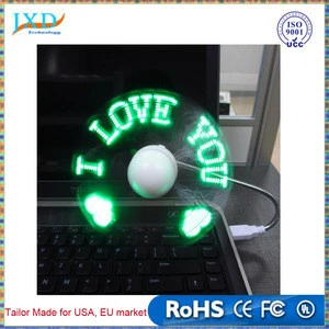 DIY Gadget Mini USB Fan LED Light Flexible Programmable LED Cooler Cooling Fan Programming Any Characters Words Messages Text