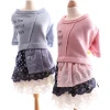 Dog clothes  pet apparel in stock sweater dress pet supplies dog clothes fashion design blue and pink color good quality