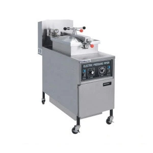 Domestic mobile pressure lpg gas single meat deep fryer with oil pump manually control