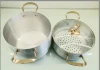 Double Bottom Steamer Marble Coating Couscous Pot Set with Glass Lid Cookware Set