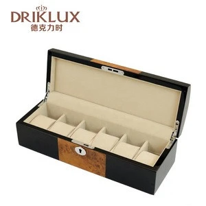 Driklux Custom watch parts brown watch collector box luxury wooden acrylic packaging watch case box 6