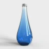 Drop Shape Carbonated Water Blue Glass Bottle For Soda Water
