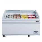 Dukers 110V Commercial  Supermarket fridge Ice Cream Sliding Curved Glass Door displayer/ Chest Freezer