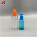 Durable e liquid colored 10ml pet bottle with child&tamperproof cap