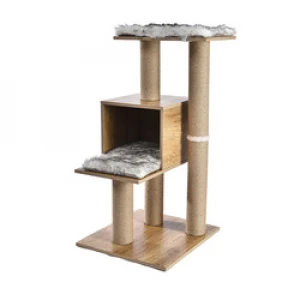 Durable Functional Cat Scratching Post Tree, Entertainment Interactive Climbing Cat Tree