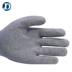 DXD 13 Gauge Grey Nylon Liner 3/4  Latex Coated Gloves Work Gloves Rubber Coated