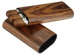 Easy-carry cherrywood cigar case