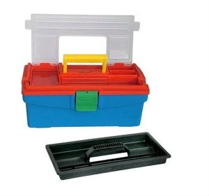 Easy carrying plastic tool box with lock