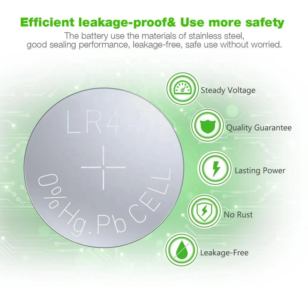 EBL 10 Packs 1.5V LR44 Button Cell  Alkaline Coin Battery For Car Key