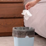 Eco heavy duty customize 100% bio degradable disposable plastic drawstring kitchen rubbish bin trash garbage bag on roll