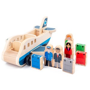 Educational Vehicle Plane Wooden Racing Car Carrier Truck Toy for Children