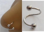 Eico  fashion Nose Ring  No need to perforate the Double round beads nose clip cuff  for women and men piercing jewelry