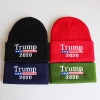 Elastic Beanie Embroidered Letter Spring Outdoor Warm Cap Knitted Hat Headwear Acrylic Winter Apparel Men Women For Trump 2020