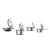 Import embossing logo stainless steel cookware set with double handle and lid from China