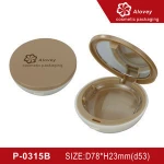 Empty Round Gold finish makeup face powder case D53