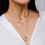 European and American fashion alloy shell accessories natural abalone shell necklace alloy letter necklace pendant