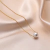 Factory Custom Cheap Good Price Gold Filled Necklace With Pearl Pendant