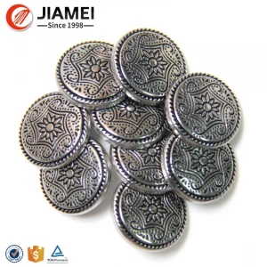factory custom metal  fashion embossed snap button uniform jeans button for garment clothing