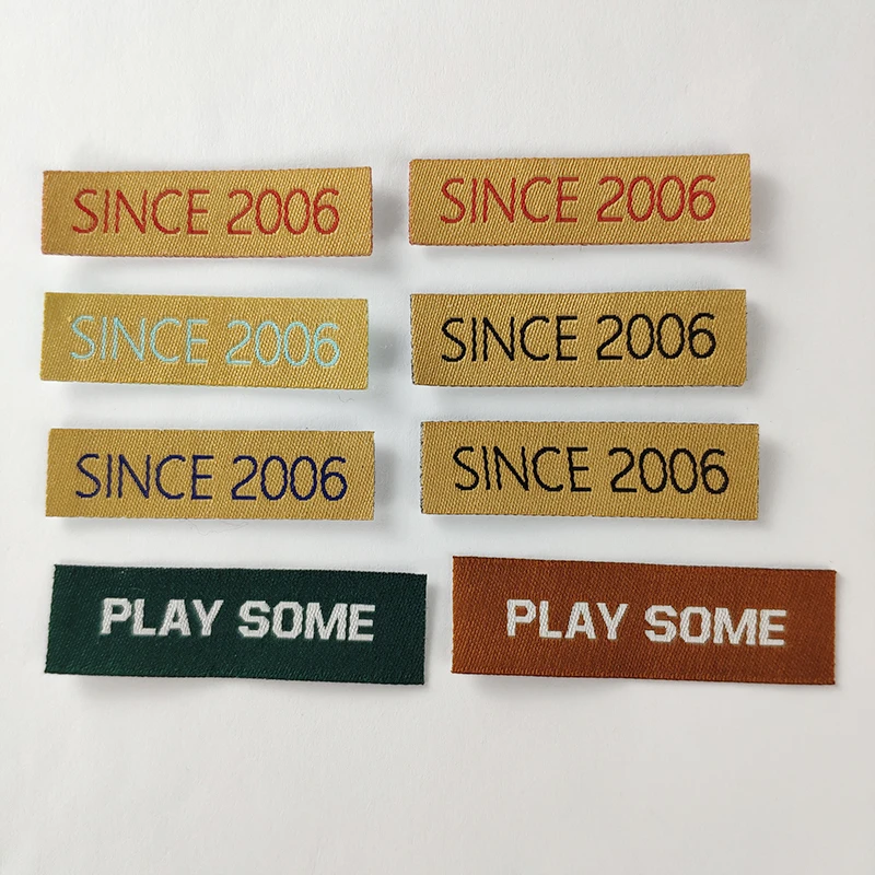 Factory customized direct-cut woven labels, text label logos to provide accessories for clothing, handbags, bags, etc.