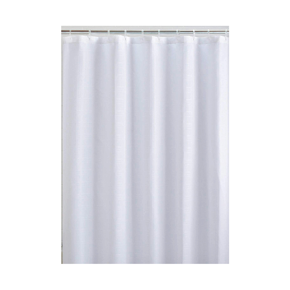 Factory direct custom hookless polyester white shower curtain