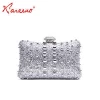 Factory direct leather diagonal package crystal beaded evening bags pearl clutch box evening bag
