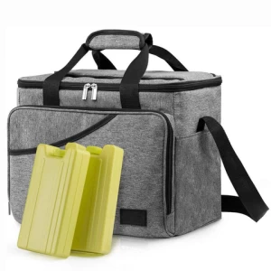 Factory Direct Sale Flat Folding Refrigerated Thermal Cooler Lunch Bag With Ice Pack