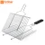 Import Factory Directly stainless steel BBQ basket flexible fish meat vegetable grill net with wooden handle from China