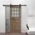 Import Factory price white wooden mirror glass entry sliding barn door systems from China