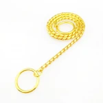 Factory Supplier Wholesale High Quality Gold Plated Casting Stainless Steel Dog Collar Metal Leash Belt