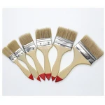 factory supply natural bristles chip paint brush with red tip wooden handle