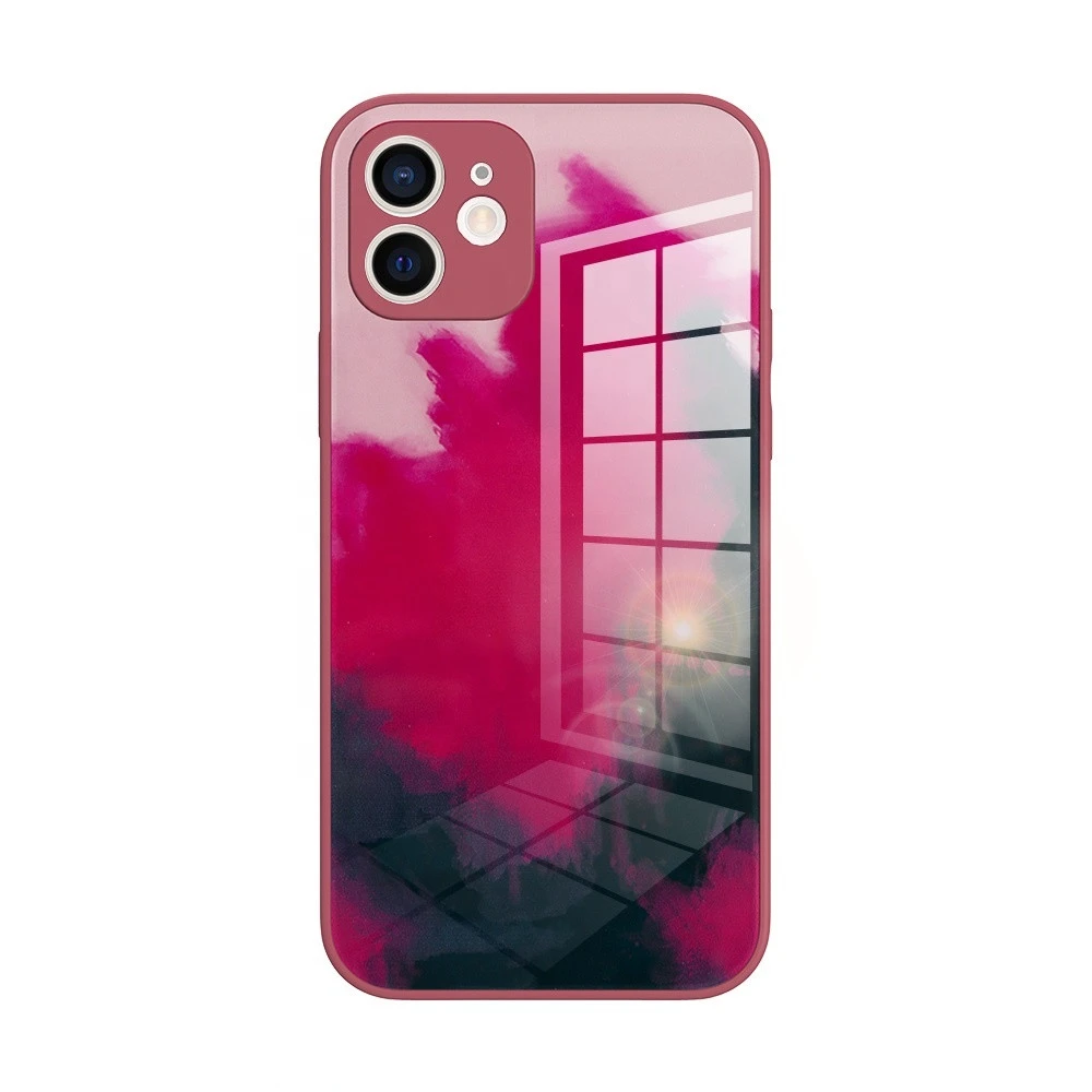 Fashion Design Colorful Watercolor 9H Tempered Glass Cell Phone Covers Case for Apple iPhone 12 11 Pro Max XS XR X 8 Plus mini 7