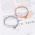 Import Fashion Design Stainless Steel Bracelet Initial Letter Round pendant Wirst Beads Bracelet Women Men from China