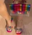 Import Fashion ladies 2021 rainbow slides outdoors women jelly slippers flat bow sandals and purse sets from China