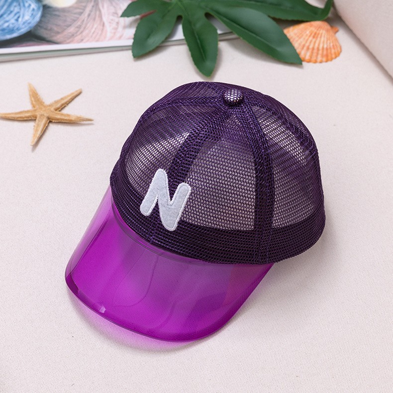 Fashion Popular Transparent Plastic Brim Kids Full Mesh Baseball Caps