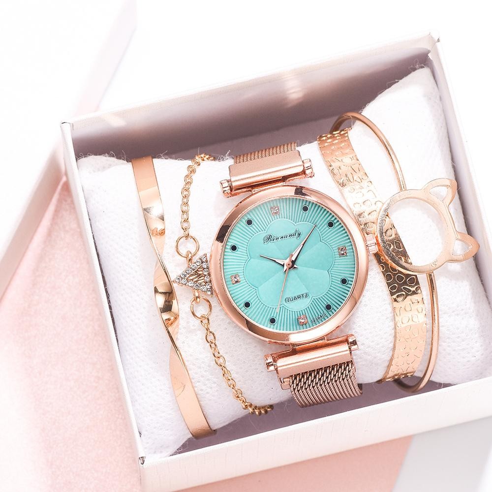 Fashion Women Magnet Watches Set Ladies Quartz Wristwatches Casual Women&#x27;s Magnet Watch Female Clock Reloj Mujer NO BOX