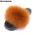 Import fashion women real fur slippers fox fur slides wholesale from China