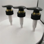 Fast Delivery Body Lotion Pump Customized 33 410 Black Pump With Gold Ring